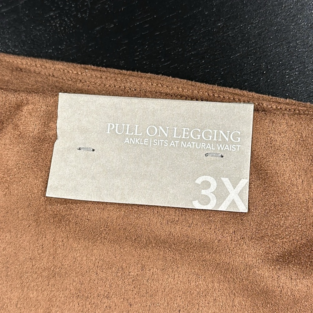 Soft Surroundings Brown Faux Suede Pull-On Leggings - 3X - Picture 6 of 6